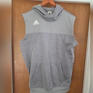 Men's large Adidas sweater hoodie sleeveless gym
